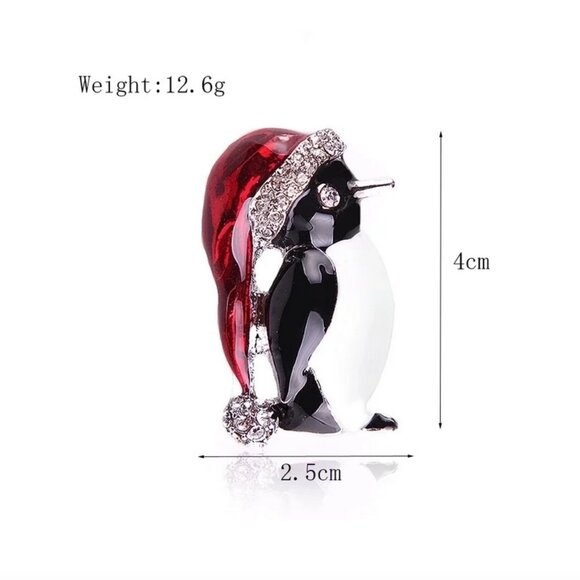 Christmas Penguin Brooch - Picture 3 of 3